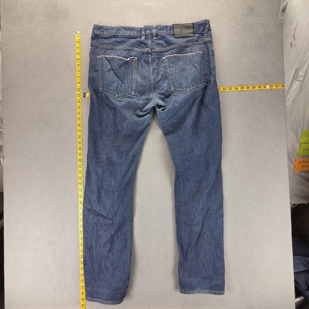 C&A Jeans Mens 38x34 Blue Selvedge The Slim Stretch Extra Comfort Button Fly - Picture 2 of 16